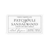 Apotheker Stijl Moderne Rechthoek Kaars Tin Label (Voorkant)