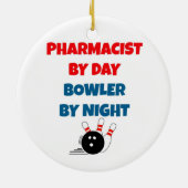Apotheker van Day Bowler by Night Keramisch Ornament (Achterkant)
