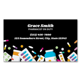 Apotheker Zwart Magnetisch Visitekaartje