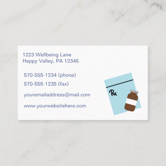 Apothekers Apotheek Drug Company Modern Visitekaartje (Achterkant)