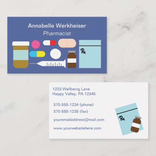 Apothekers Apotheek Drug Company Modern Visitekaartje (Voorkant / Achterkant)