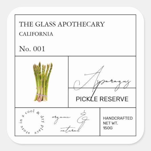 Apothekers Asperge Label (Voorkant)