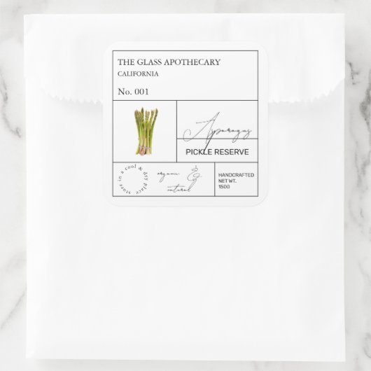 Apothekers Asperge Label (Tas)