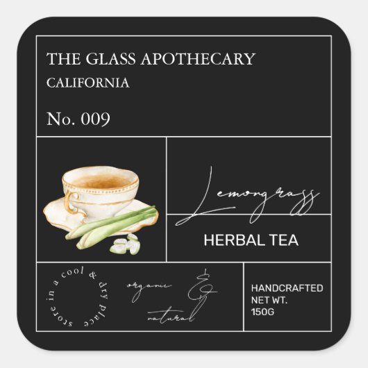 Apothekers Citroenmelisse Kruidenthee Label (Voorkant)
