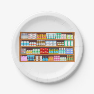 Apothekers Geneesmiddelenflessen en Benodigdheden  Papieren Bordje