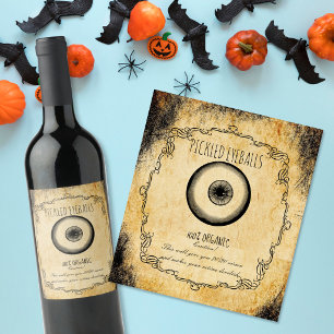 Apothekers halloween vintage Gepekeld oogbal Wijn Etiket