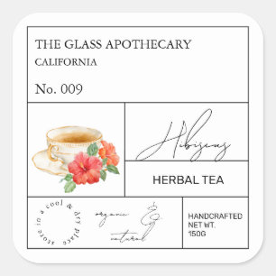 Apothekers Hibiscus Kruidenthee Label