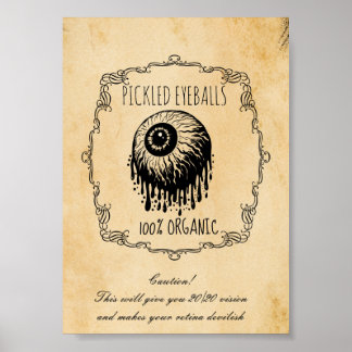 Apothekers Ingemaakte Oogbollen Vintage Halloween Poster