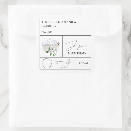 Apothekers Jasmijn Bubbelbad Label (Tas)