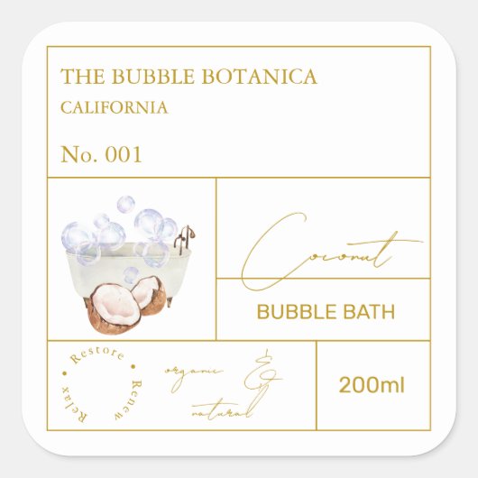 Apothekers Kokosnoot Bubbelbad Label (Voorkant)