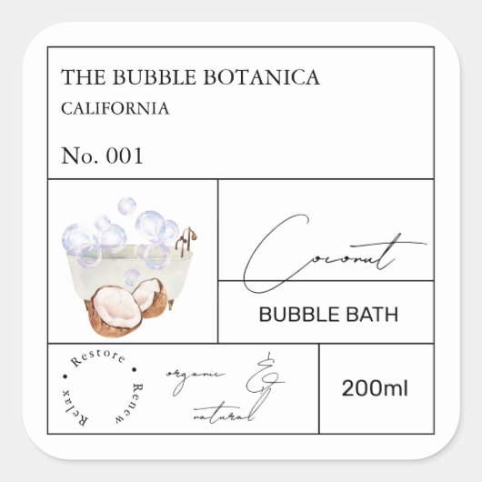 Apothekers Kokosnoot Bubbelbad Label (Voorkant)