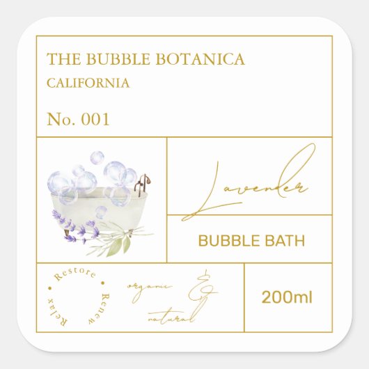 Apothekers Lavendel Bubbelbad Label (Voorkant)
