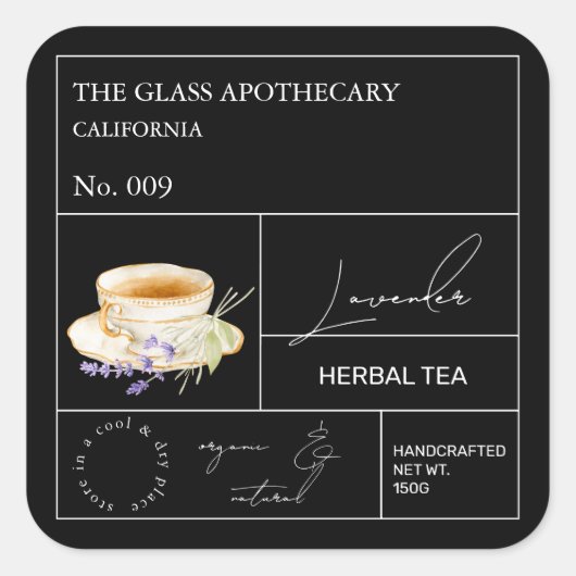 Apothekers Lavendel Kruidenthee Label (Voorkant)
