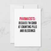 Apothekers: Omdat ik goed ben in het tellen van pi Bedankkaart (Voorkant)