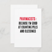 Apothekers: Omdat ik goed ben in het tellen van pi Bedankkaart (Voorkant / Achterkant)