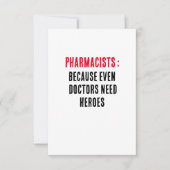 Apothekers: Omdat zelfs artsen helden nodig hebben Bedankkaart (Voorkant)