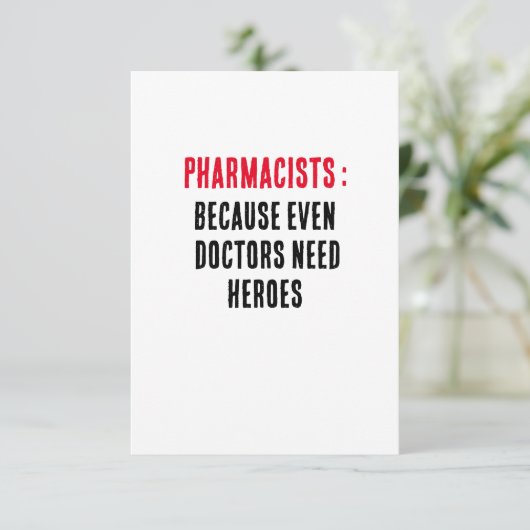 Apothekers: Omdat zelfs artsen helden nodig hebben Bedankkaart (Staand voorkant)