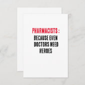 Apothekers: Omdat zelfs artsen helden nodig hebben Bedankkaart (Voorkant / Achterkant)