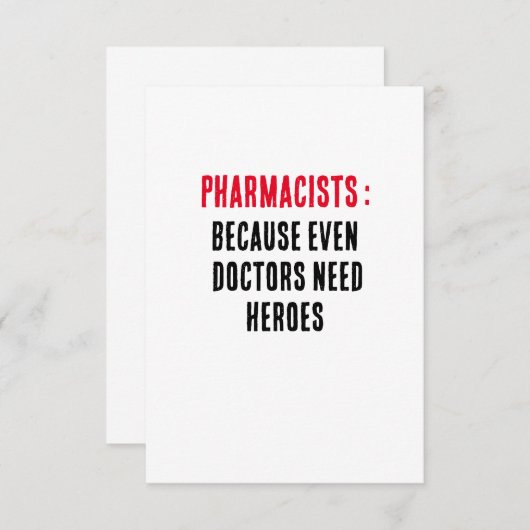 Apothekers: Omdat zelfs artsen helden nodig hebben Bedankkaart (Voorkant / Achterkant)