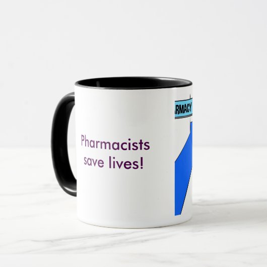 Apothekers redden levens! mok (Voorkant links)