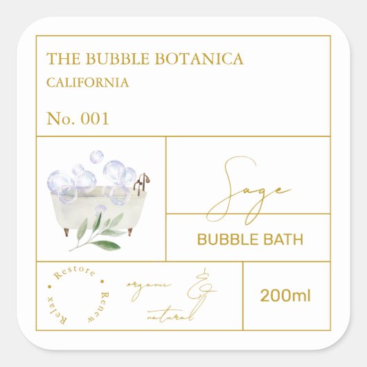 Apothekers Salie Bubbelbad Label (Voorkant)