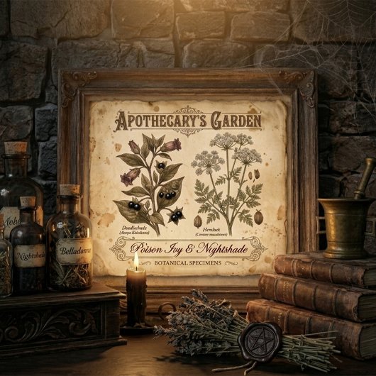 Apothekers Tuin Giftige Nachtschade Poster
