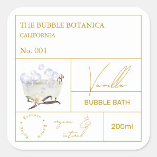 Apothekers Vanille Bubbelbad Label