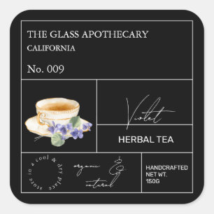 Apothekers Violette Kruidenthee Label