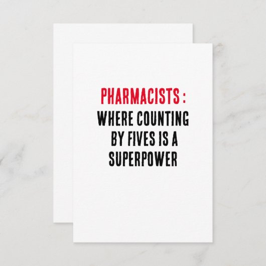 Apothekers: Waar het tellen met vijf is een superm Bedankkaart (Voorkant / Achterkant)