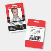 Apothekersassistent - Rood, Zwart en Wit Badge (Voor- en achterkant)