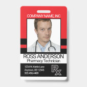 Apothekersassistent - Rood, Zwart en Wit Badge (Voorzijde)