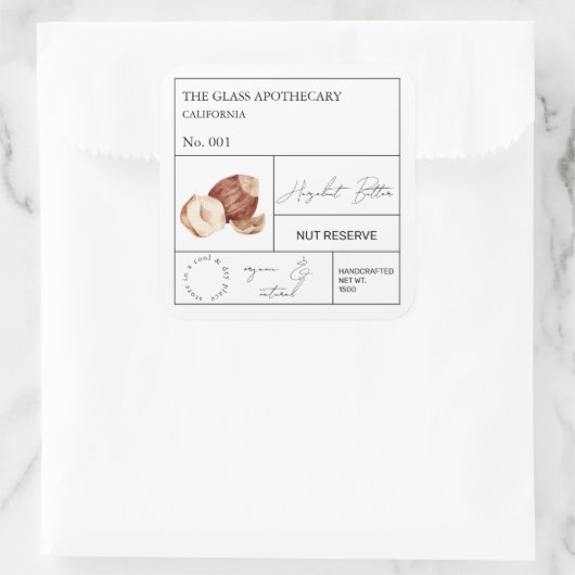 apothekersetiket vierkante sticker (Tas)