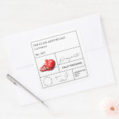apothekersgranaatappeletiket vierkante sticker (Envelop)