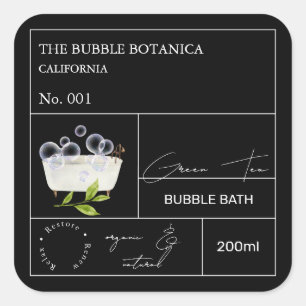 Apothekersgroene Thee Bubbelbad Label