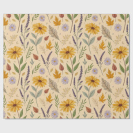 Apothekerskruid Fall Bloemige Botanische Patroon Cadeaupapier