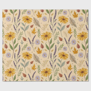 Apothekerskruid Fall Bloemige Botanische Patroon Cadeaupapier