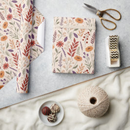Apothekerskruidenbloemcrèmepatroon Cadeaupapier