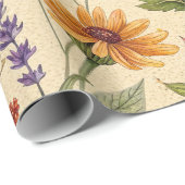 Apothekerskruidentuinpatroon voor herfst cadeaupapier (Rol Hoek)