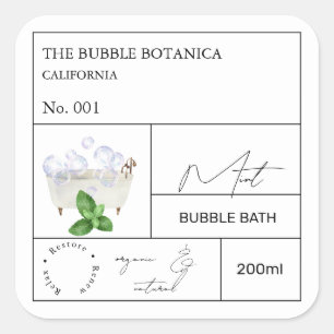 Apothekersmunt bubbelbad label