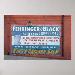 Apothekersmuurschildering, Cripple Creek, Colorado Poster