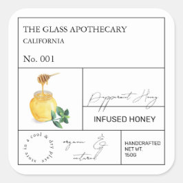 Apothekerspepermunt doordrenkte honing label