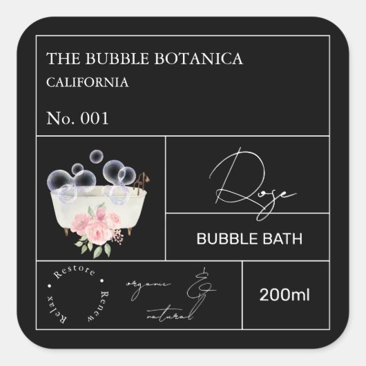 Apothekersroos Bubbelbad Etiket (Voorkant)