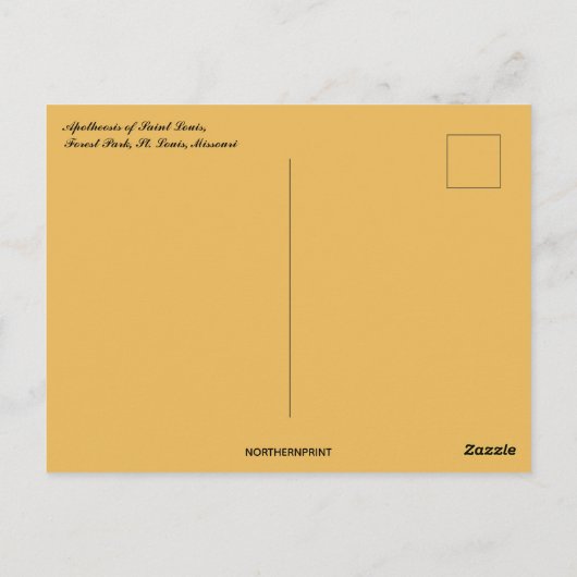 Apotheose van het standbeeld van St Louis in St Lo Briefkaart (Achterkant)