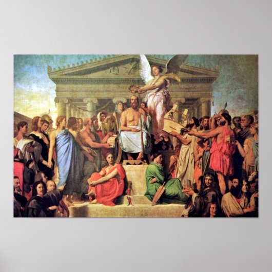 Apotheose van Homer door Ingres Jean Auguste Domin Poster (Voorkant)