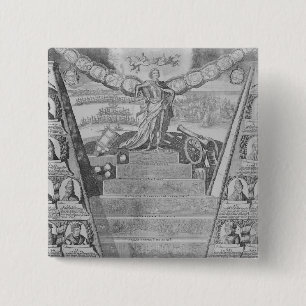 Apotheose van Peter de Grote Vierkante Button 5,1 Cm
