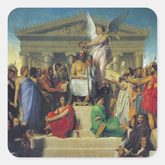 Apotheosis of Homer, 1827 Vierkante Sticker (Voorkant)