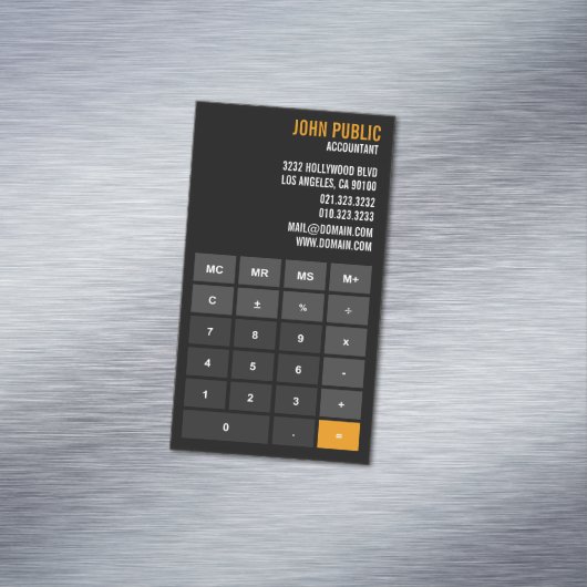 App Calculator van accountant Magnetisch Visitekaartje (Voorbeeld)