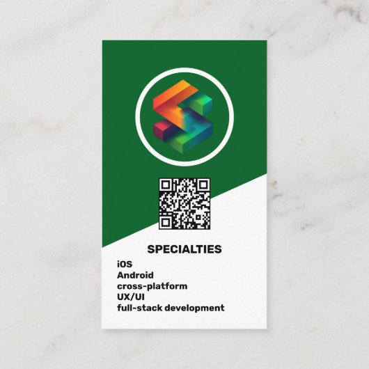 App Developer - Green Visitekaartje (Achterkant)