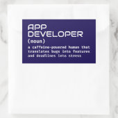 App Developer Humor Definition Rechthoekige Sticker (Tas)