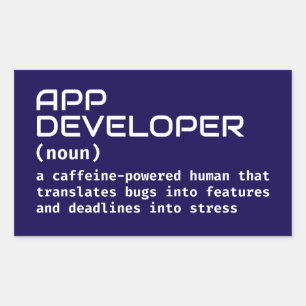 App Developer Humor Definition Rechthoekige Sticker